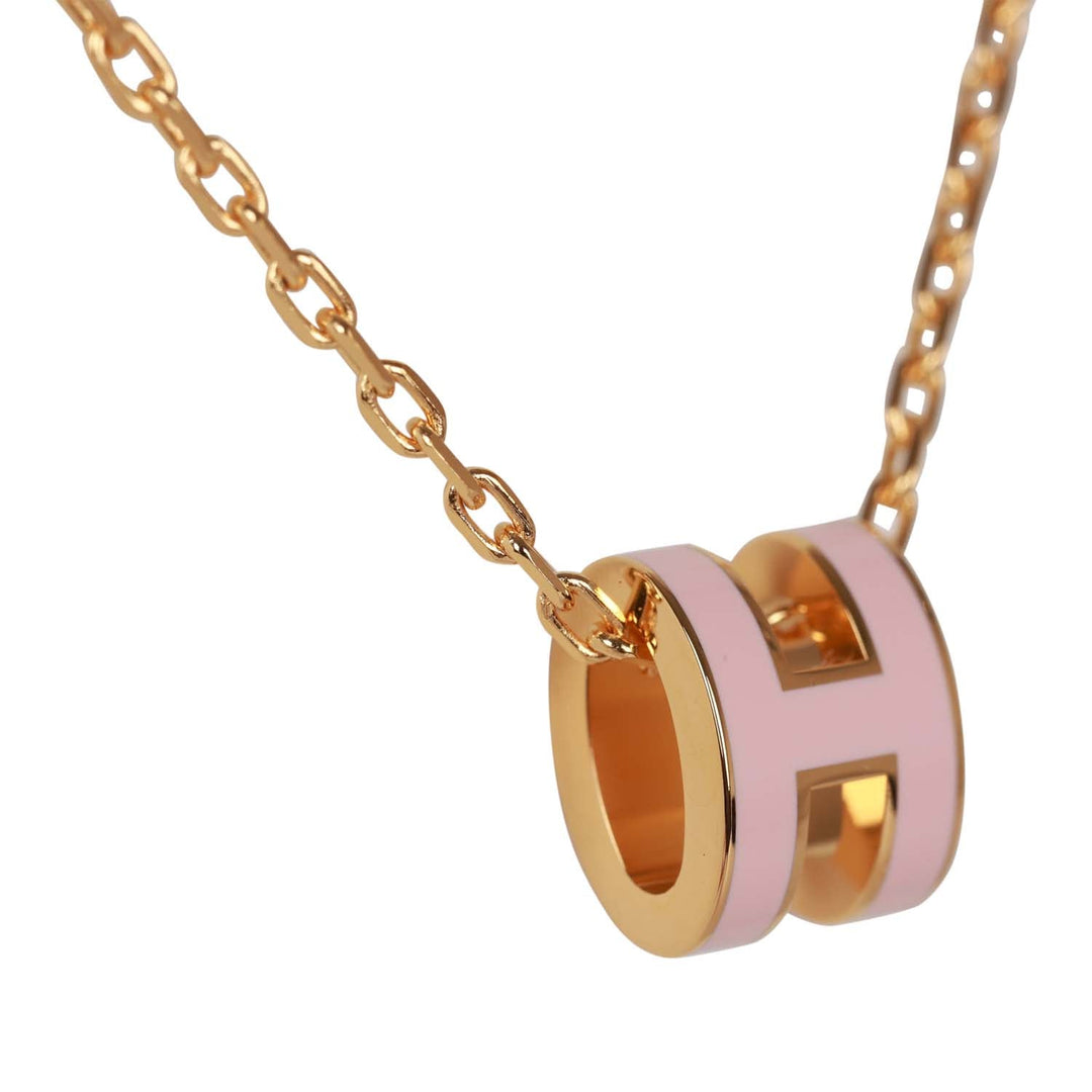 Top quality Hermes Rose Dragee Mini Pop H Pendant Necklace
