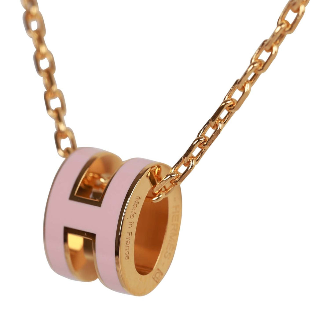 Top quality Hermes Rose Dragee Mini Pop H Pendant Necklace