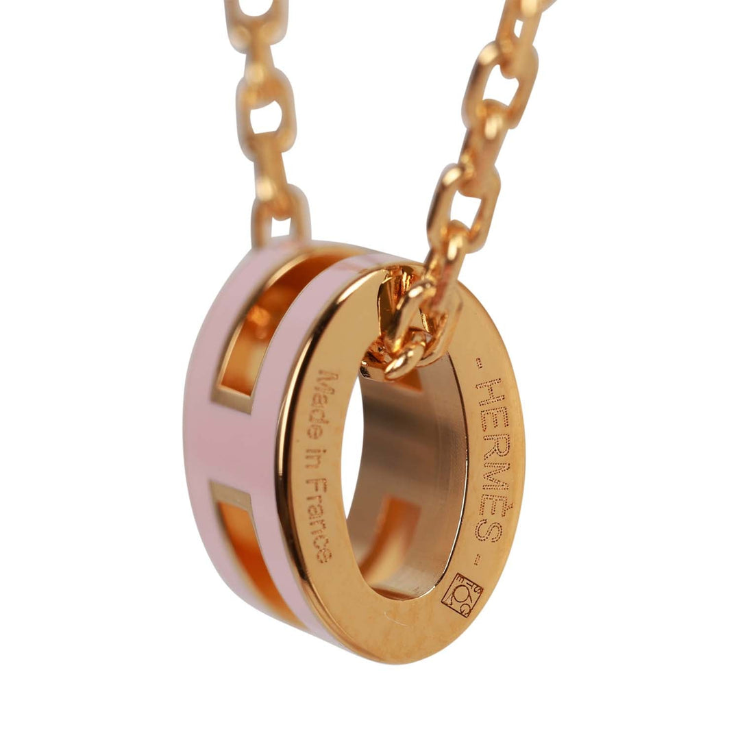 Top quality Hermes Rose Dragee Mini Pop H Pendant Necklace