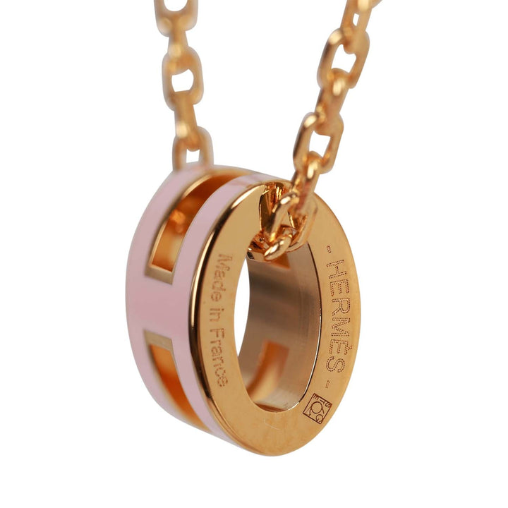 Top quality Hermes Rose Dragee Mini Pop H Pendant Necklace