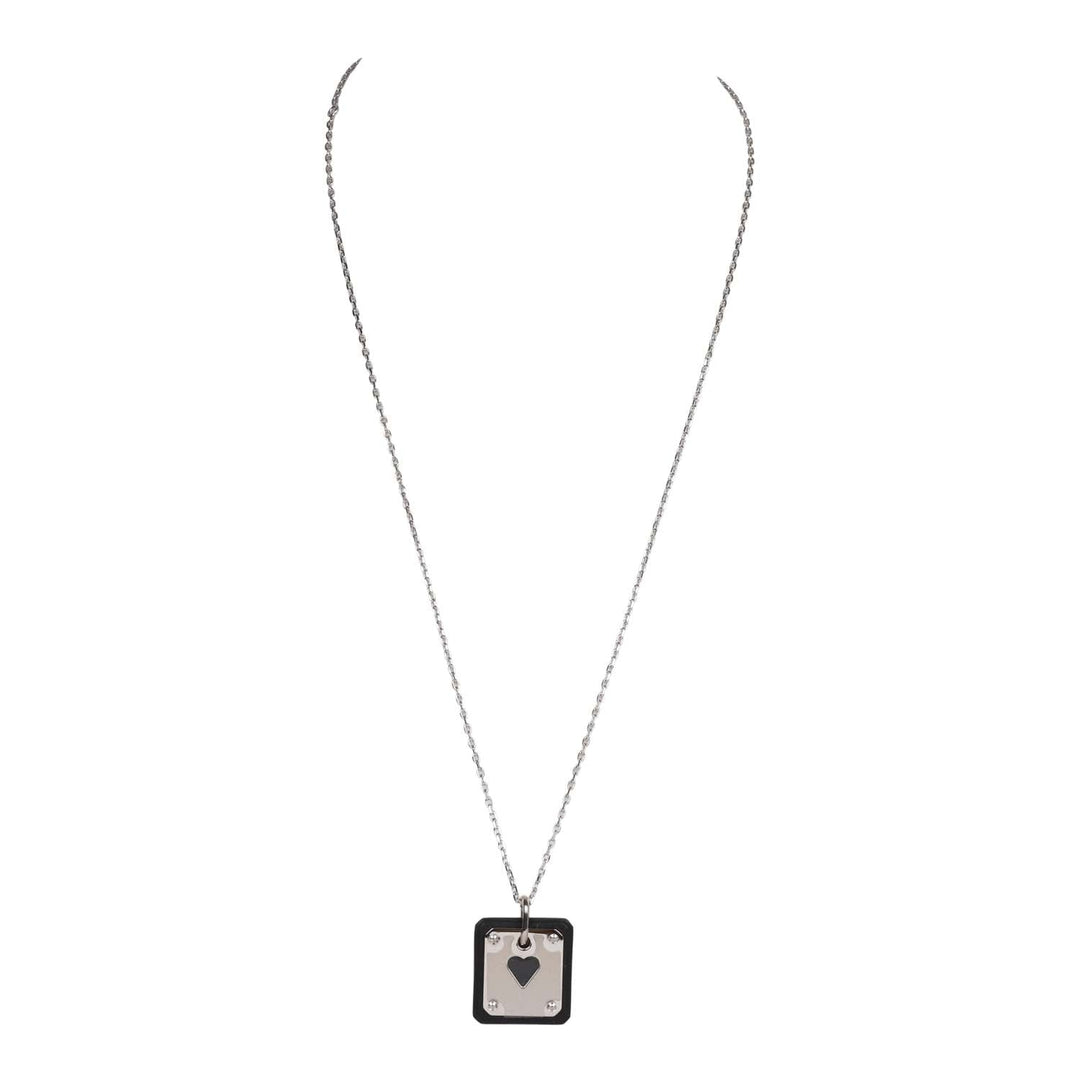 Top quality Hermes As De Coeur Pendant Black Swift Palladium Hardware