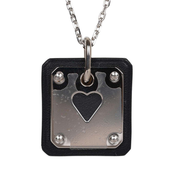 Top quality Hermes As De Coeur Pendant Black Swift Palladium Hardware