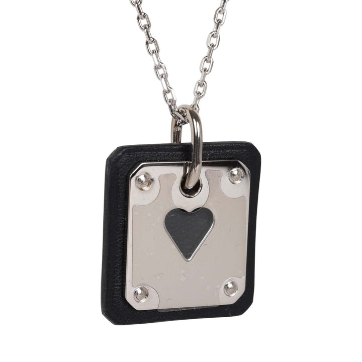 Top quality Hermes As De Coeur Pendant Black Swift Palladium Hardware