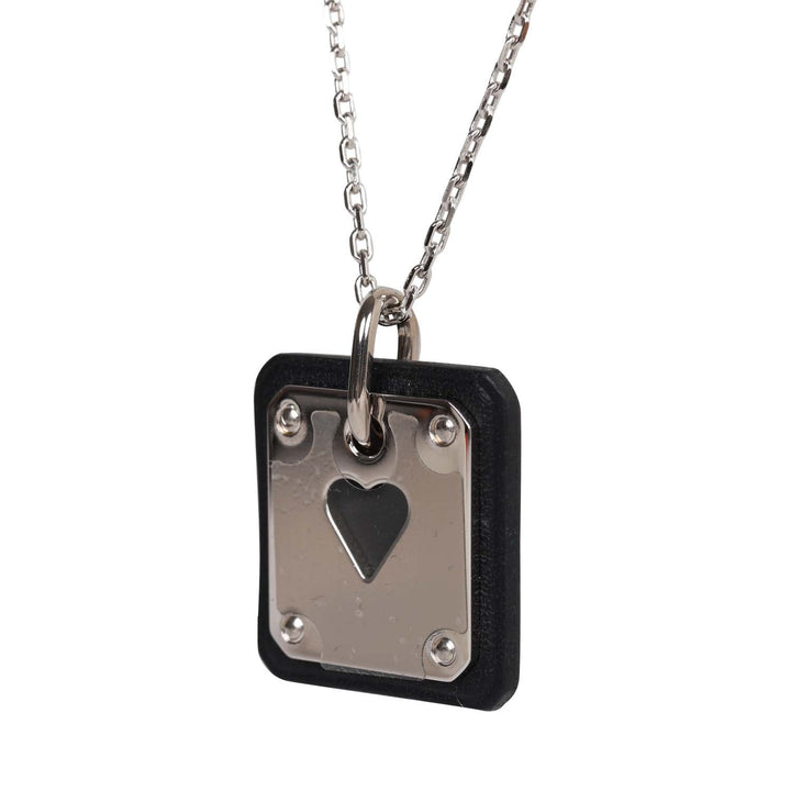 Top quality Hermes As De Coeur Pendant Black Swift Palladium Hardware