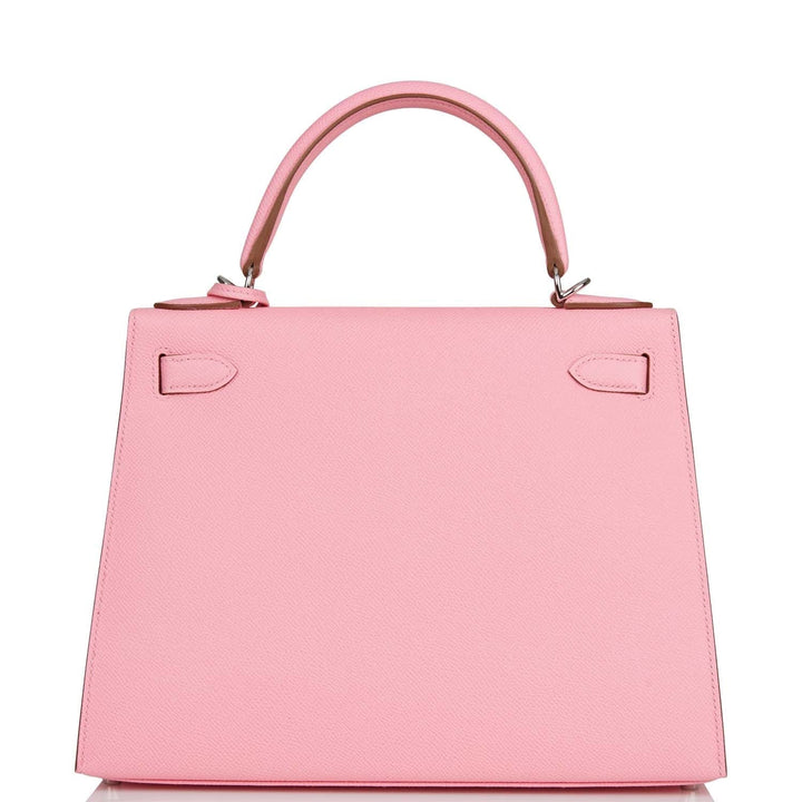 Hermes Kelly 28 Sellier Rose Confetti Epsom Palladium Hardware