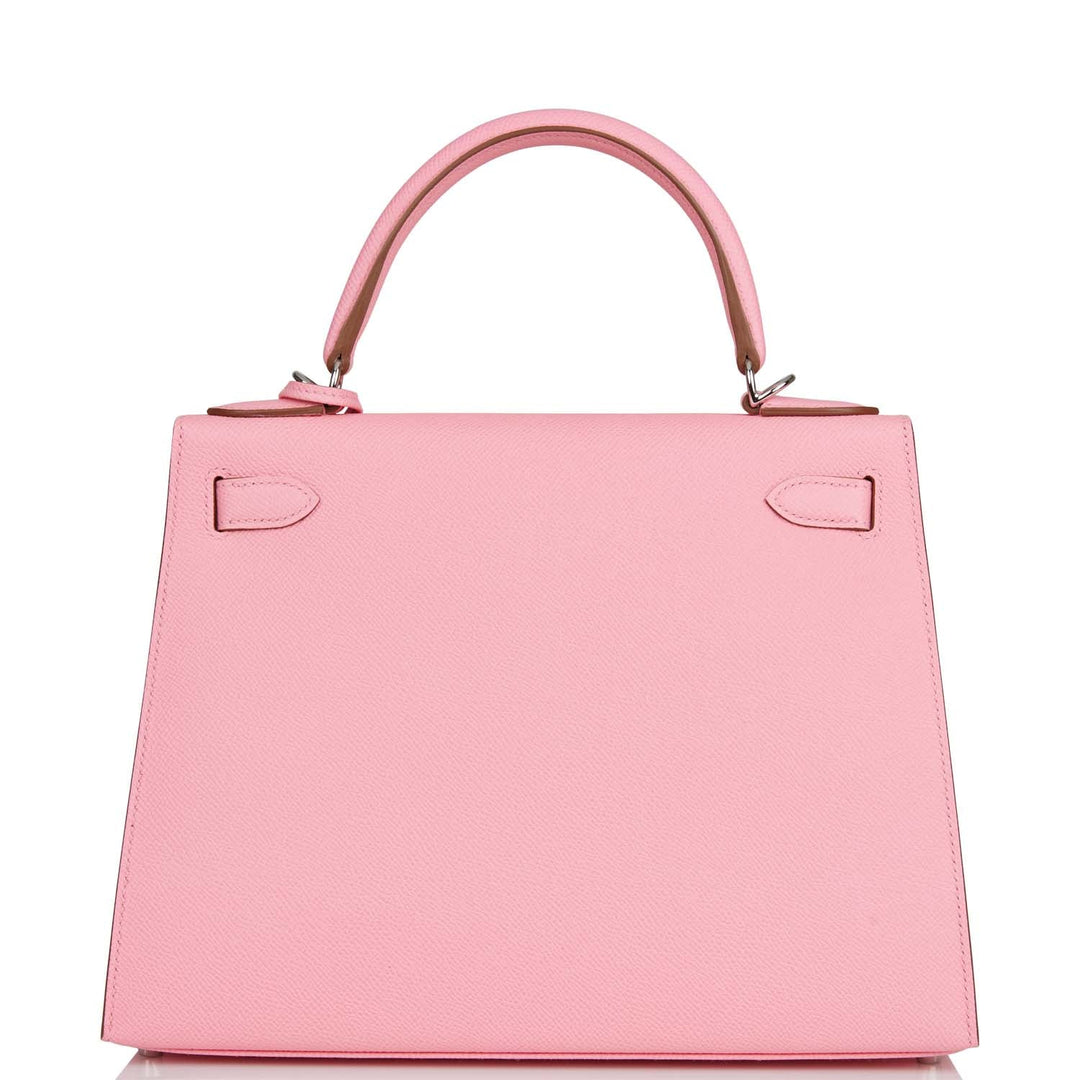 Hermes Kelly 28 Sellier Rose Confetti Epsom Palladium Hardware