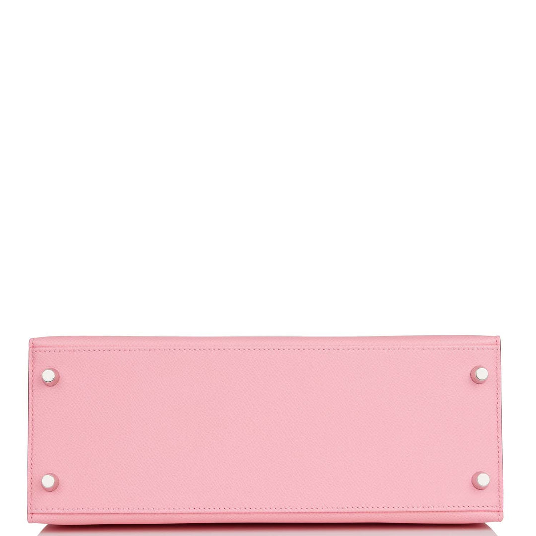Hermes Kelly 28 Sellier Rose Confetti Epsom Palladium Hardware