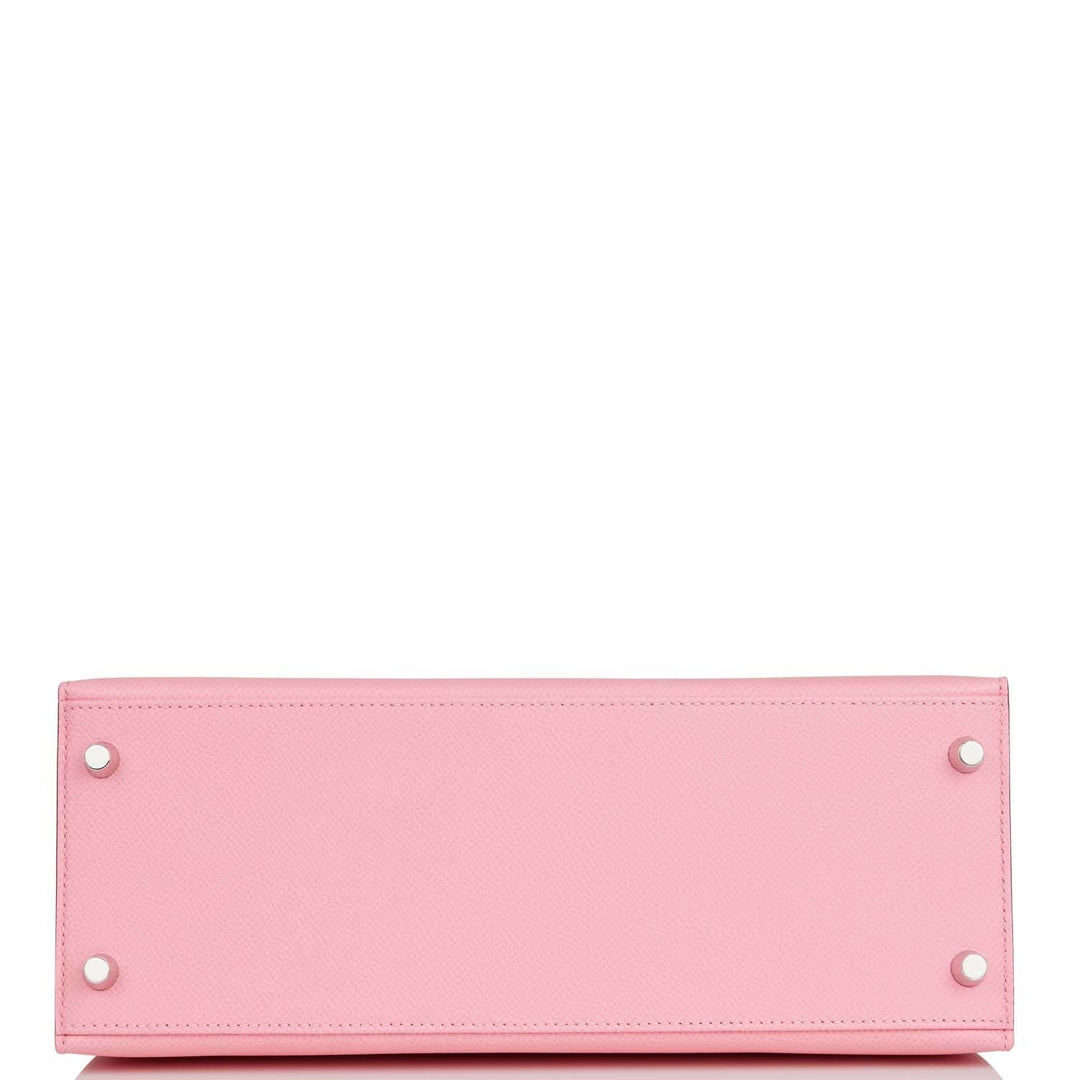 Hermes Kelly 28 Sellier Rose Confetti Epsom Palladium Hardware