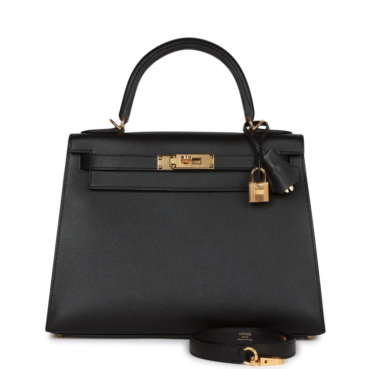Top quality Hermes Kelly Sellier 28 Black Madame Gold Hardware