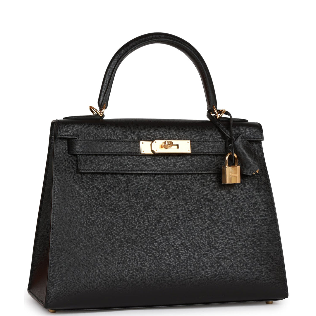 Top quality Hermes Kelly Sellier 28 Black Madame Gold Hardware