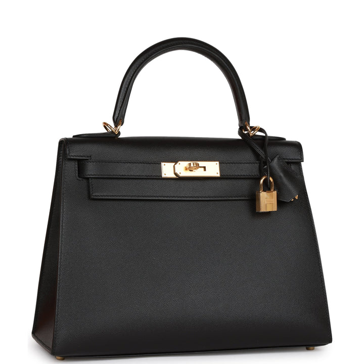 Top quality Hermes Kelly Sellier 28 Black Madame Gold Hardware