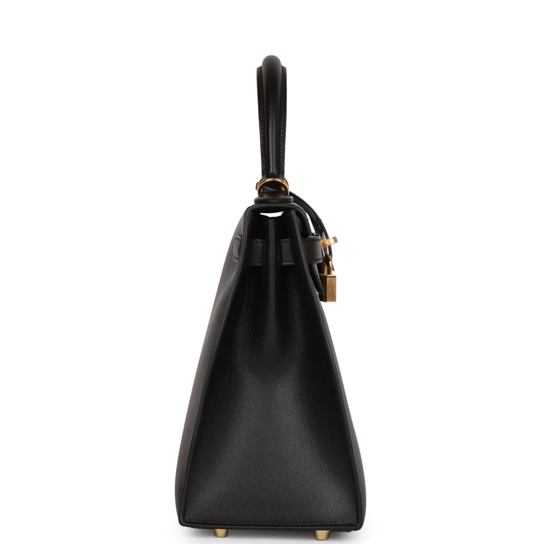 Top quality Hermes Kelly Sellier 28 Black Madame Gold Hardware