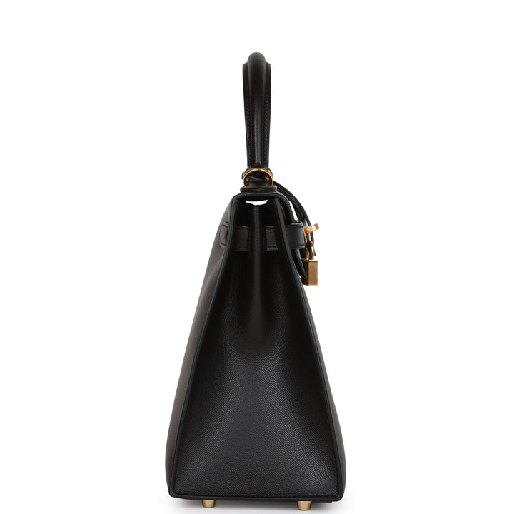 Top quality Hermes Kelly Sellier 28 Black Madame Gold Hardware