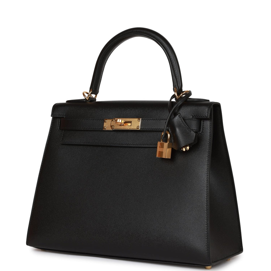 Top quality Hermes Kelly Sellier 28 Black Madame Gold Hardware