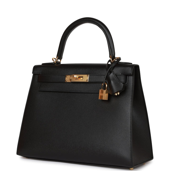 Top quality Hermes Kelly Sellier 28 Black Madame Gold Hardware
