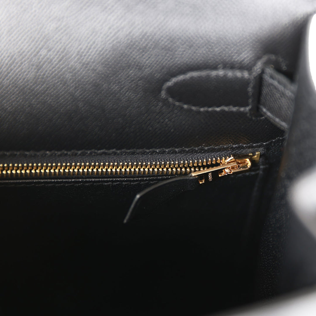 Top quality Hermes Kelly Sellier 28 Black Madame Gold Hardware