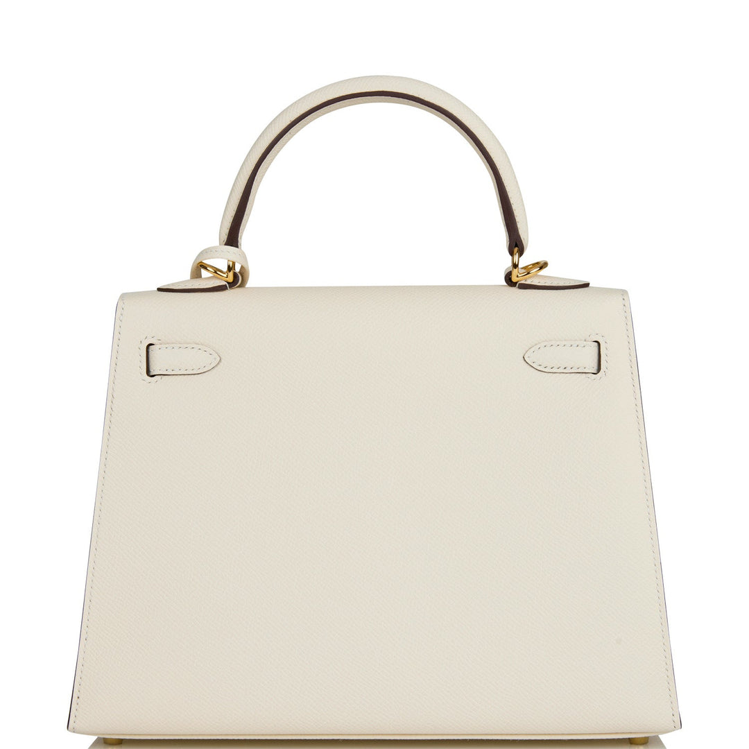 Hermes Kelly 25 Sellier Nata Epsom Gold Hardware