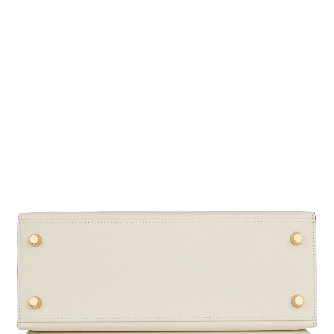 Hermes Kelly 25 Sellier Nata Epsom Gold Hardware