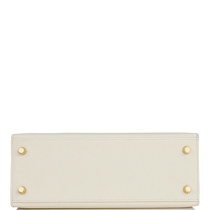 Hermes Kelly 25 Sellier Nata Epsom Gold Hardware