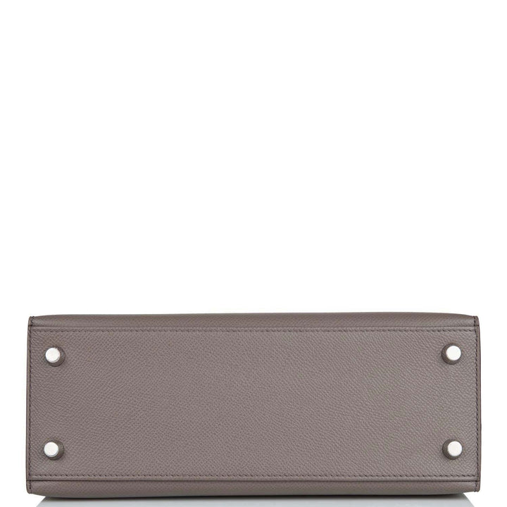 Hermes Kelly 25 Sellier Etain Epsom Palladium Hardware
