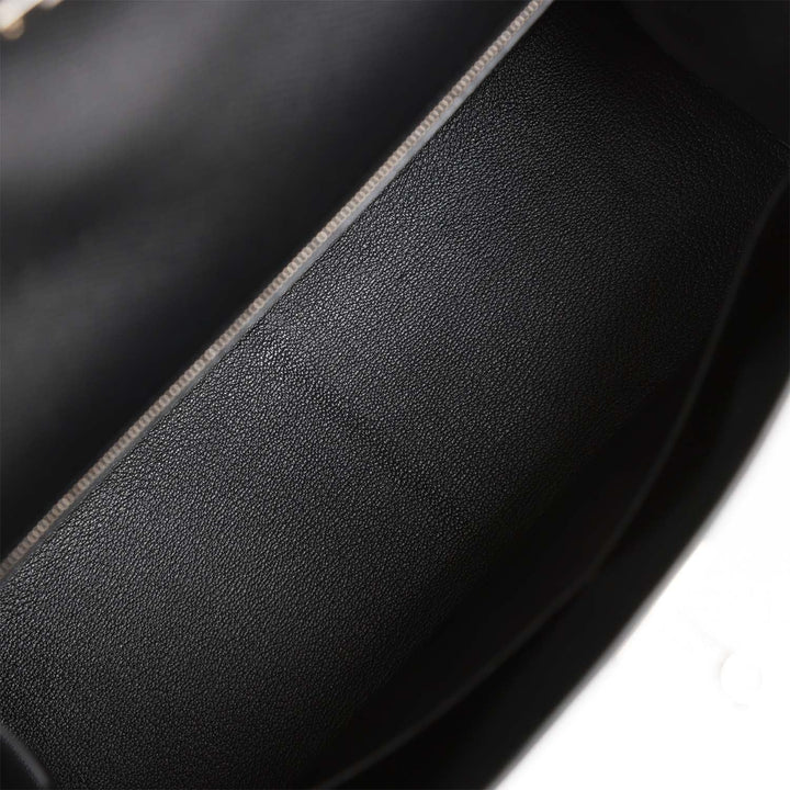 Top quality Hermes Kelly Sellier 32 Black Epsom Palladium Hardware