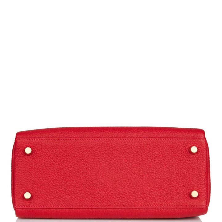 Hermes Kelly 25 Retourne Rouge Casaque Togo Gold Hardware