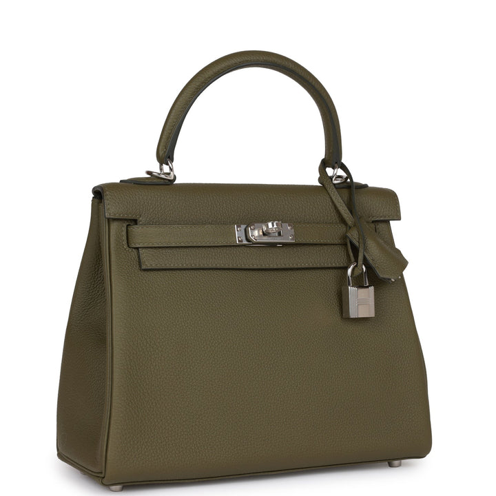 Top quality Hermes Kelly Retourne 25 Vert Veronese Togo Palladium Hardware