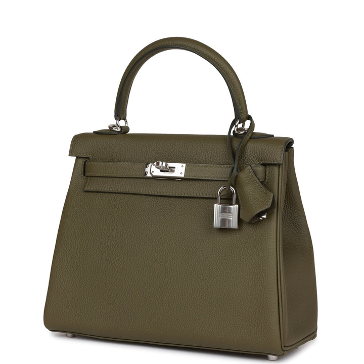 Top quality Hermes Kelly Retourne 25 Vert Veronese Togo Palladium Hardware