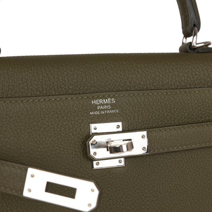 Top quality Hermes Kelly Retourne 25 Vert Veronese Togo Palladium Hardware