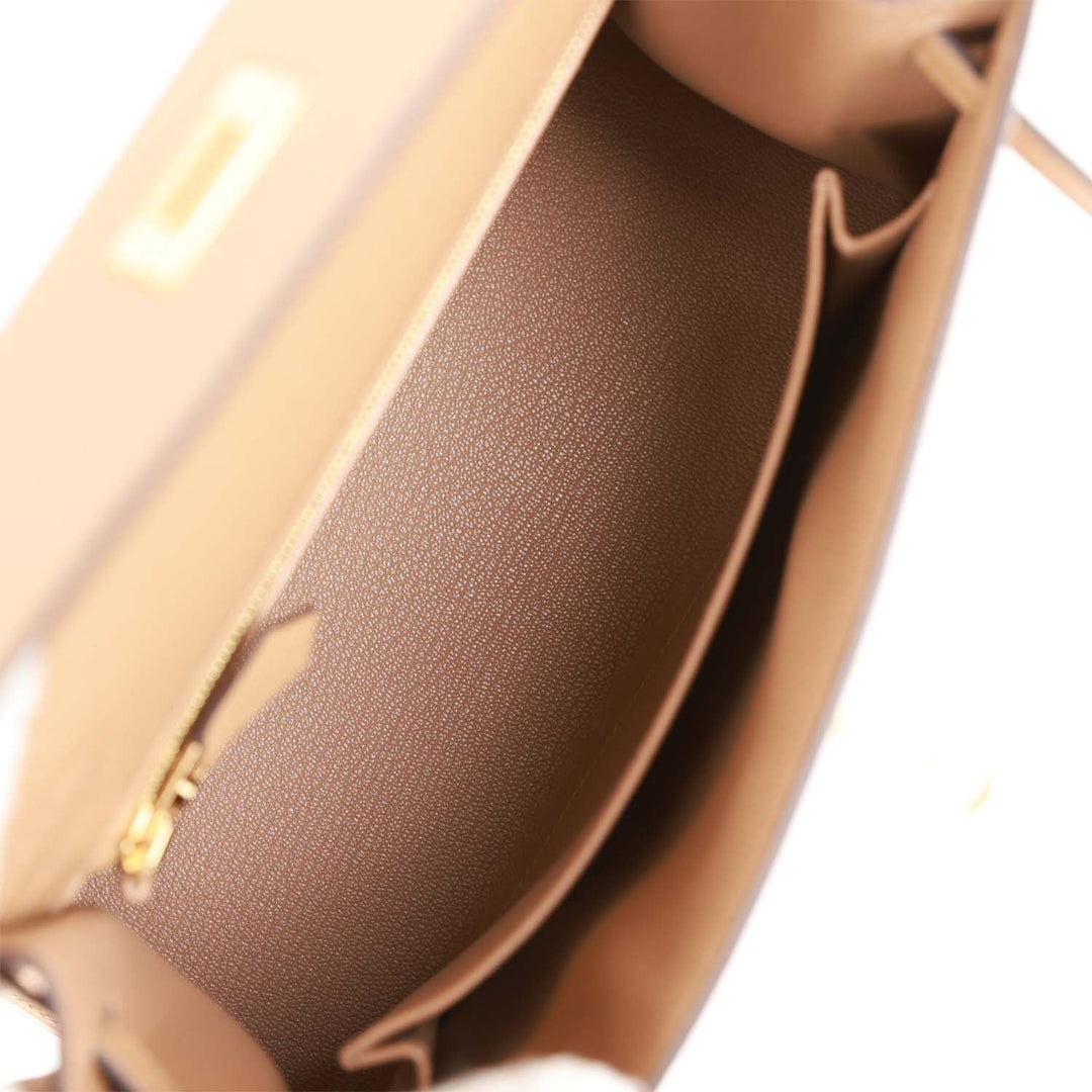 Hermes Kelly 25 Sellier Chai Epsom Gold Hardware