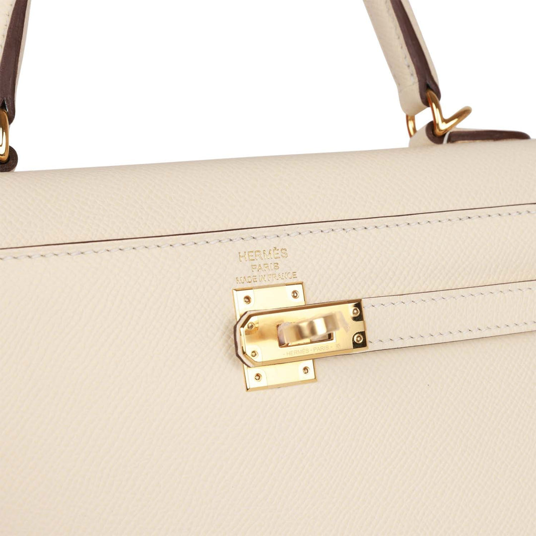 Hermes Kelly 25 ellier Nata Epsom Gold Hardware