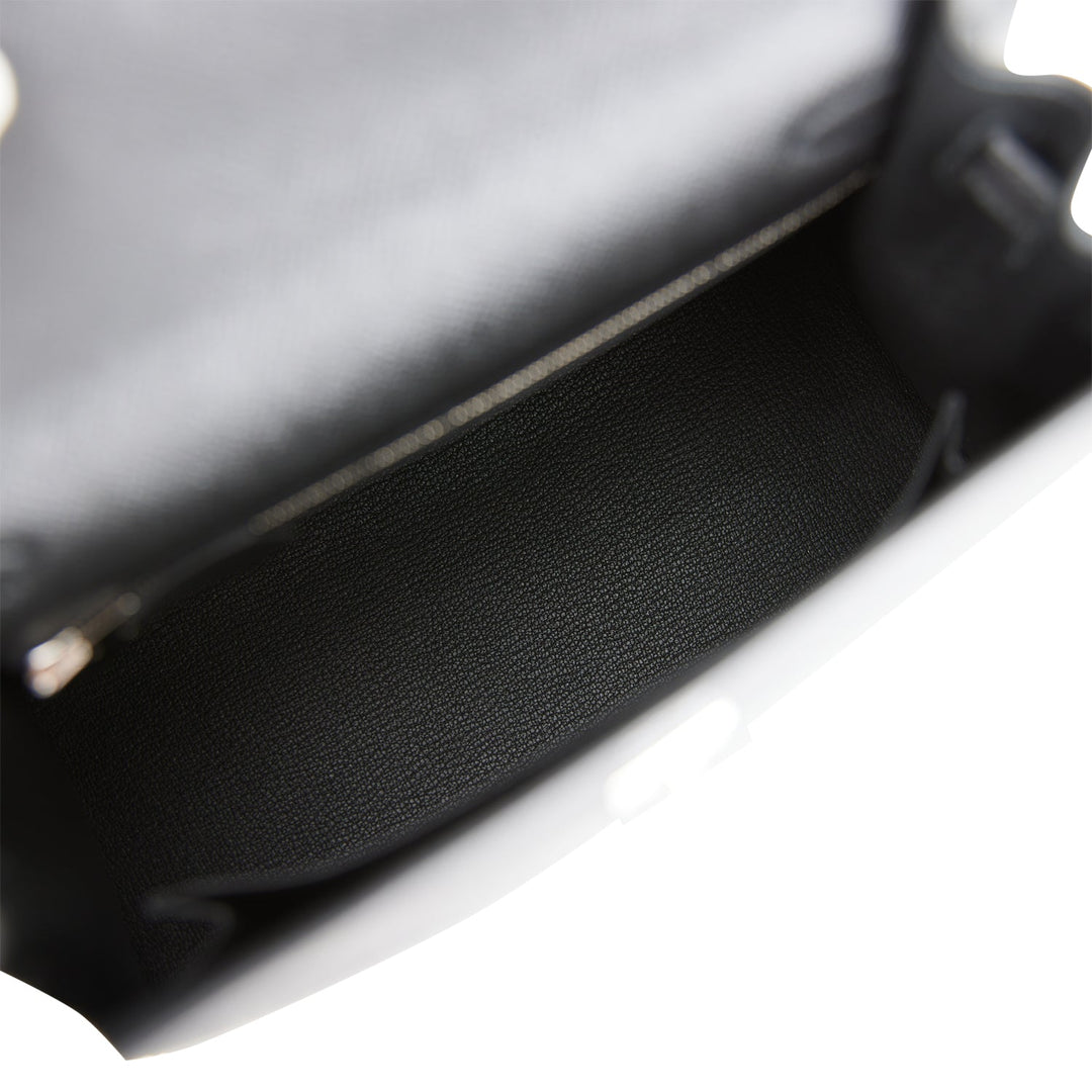 Hermes Kelly 25 Sellier Black Epsom Palladium Hardware