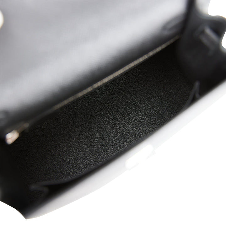Hermes Kelly 25 Sellier Black Epsom Palladium Hardware