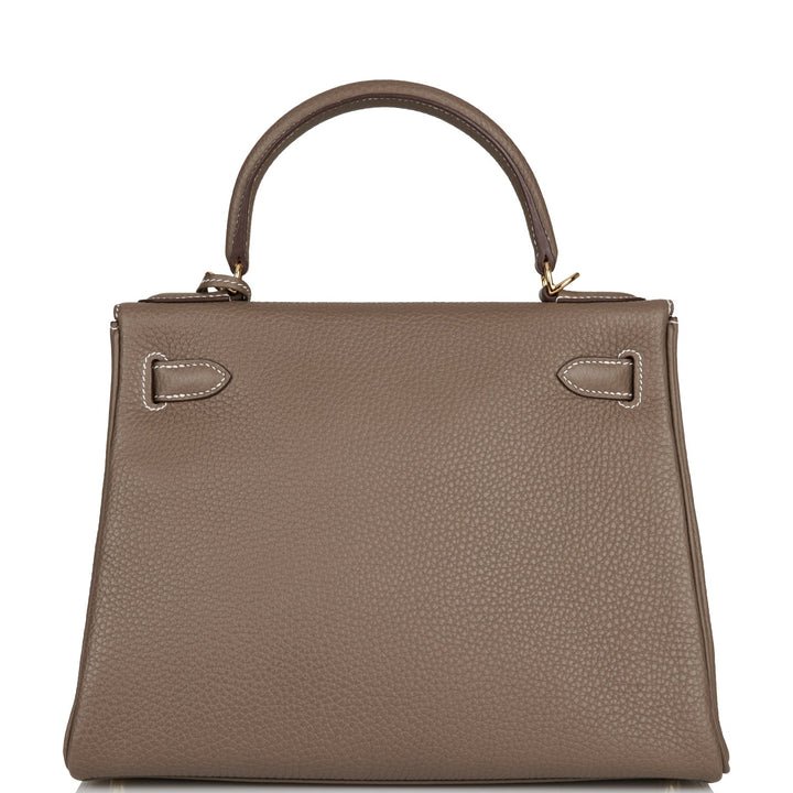 Hermes Kelly 28 Retourne Etoupe Clemence Gold Hardware