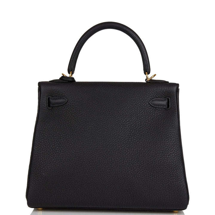 Hermes Kelly 25 Retourne Black Togo Gold Hardware