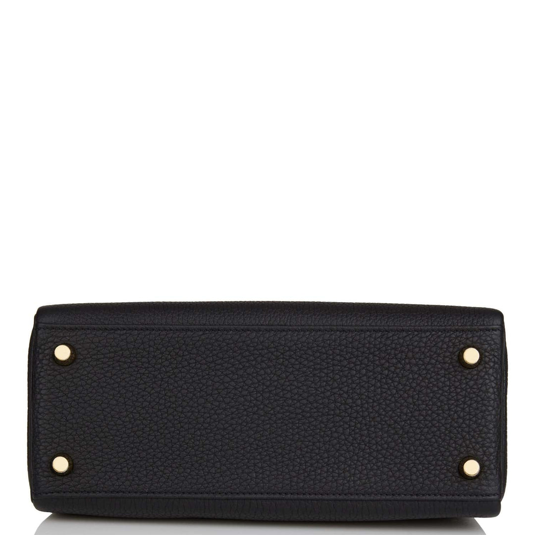 Hermes Kelly 25 Retourne Black Togo Gold Hardware