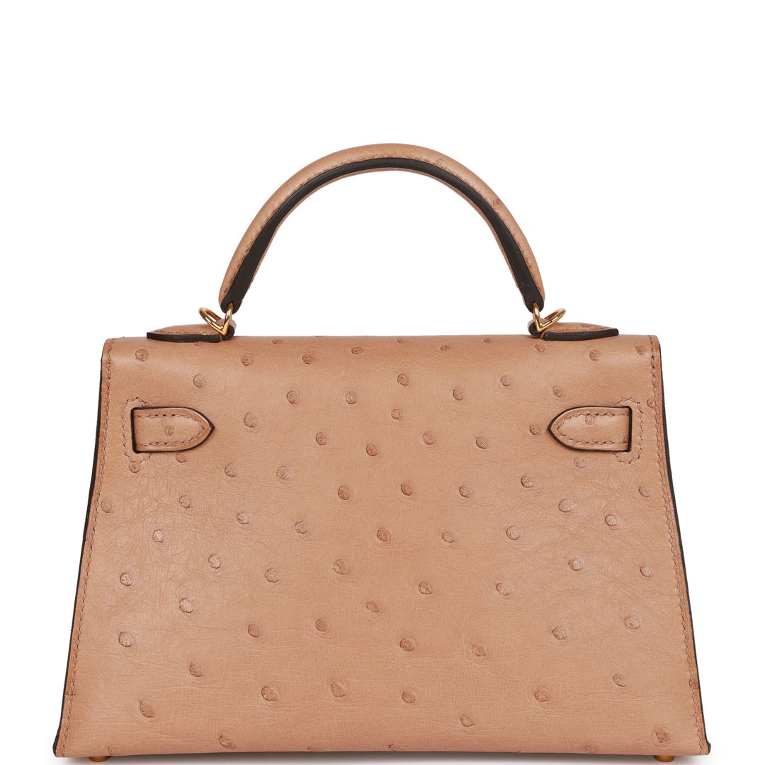 Top quality Hermes Kelly Sellier 20 Chai Ostrich Gold Hardware