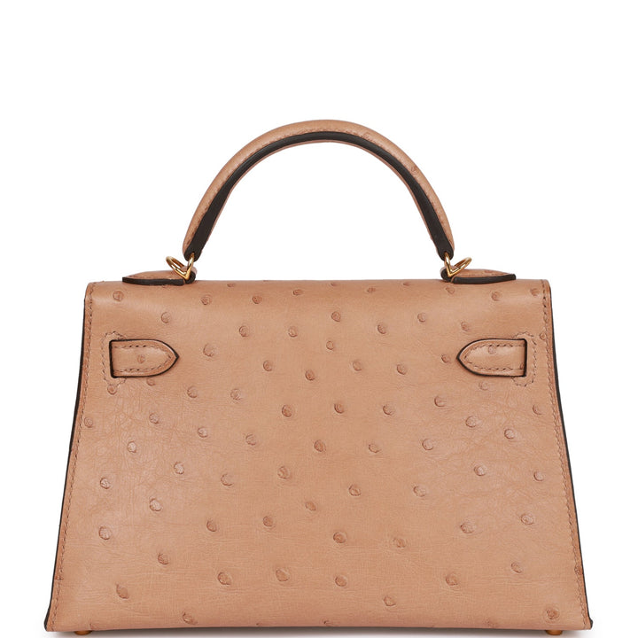Top quality Hermes Kelly Sellier 20 Chai Ostrich Gold Hardware