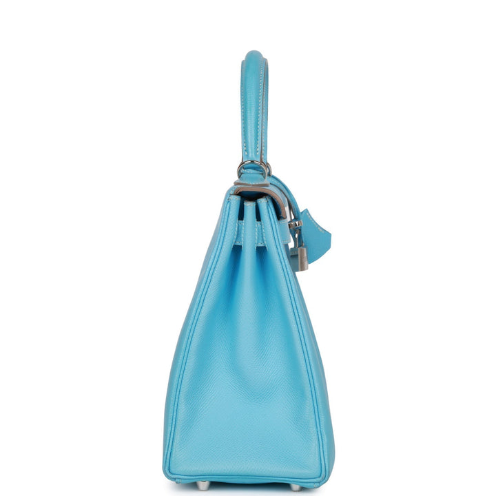 Top quality Hermes Kelly Retourne 28 Celeste Candy Epsom Palladium Hardware