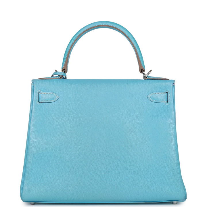 Top quality Hermes Kelly Retourne 28 Celeste Candy Epsom Palladium Hardware