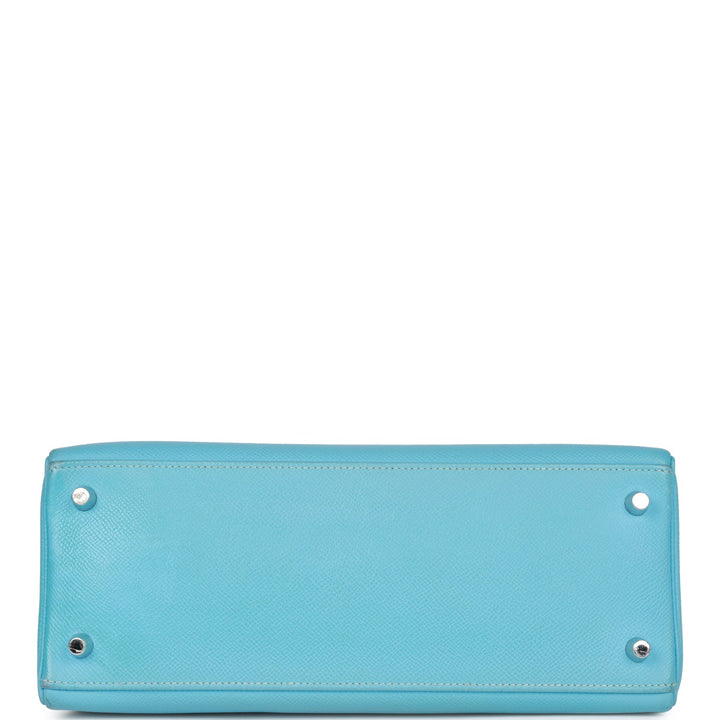 Top quality Hermes Kelly Retourne 28 Celeste Candy Epsom Palladium Hardware