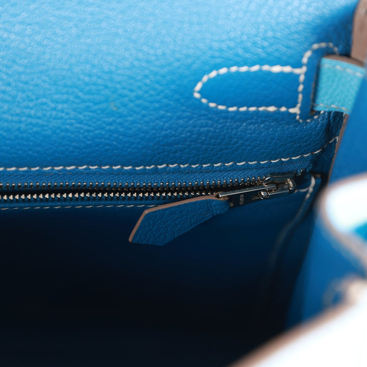 Top quality Hermes Kelly Retourne 28 Celeste Candy Epsom Palladium Hardware