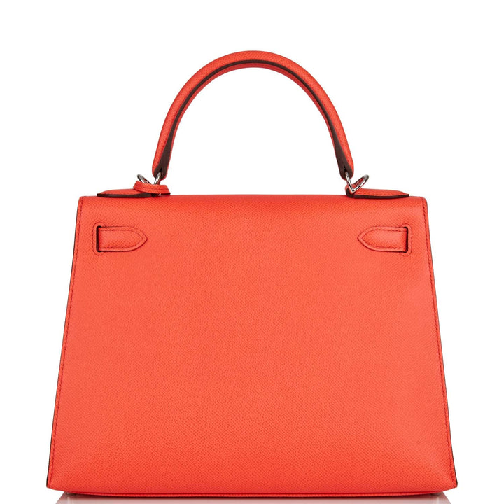 Hermes Kelly 28 Sellier Rose Texas Epsom Palladium Hardware
