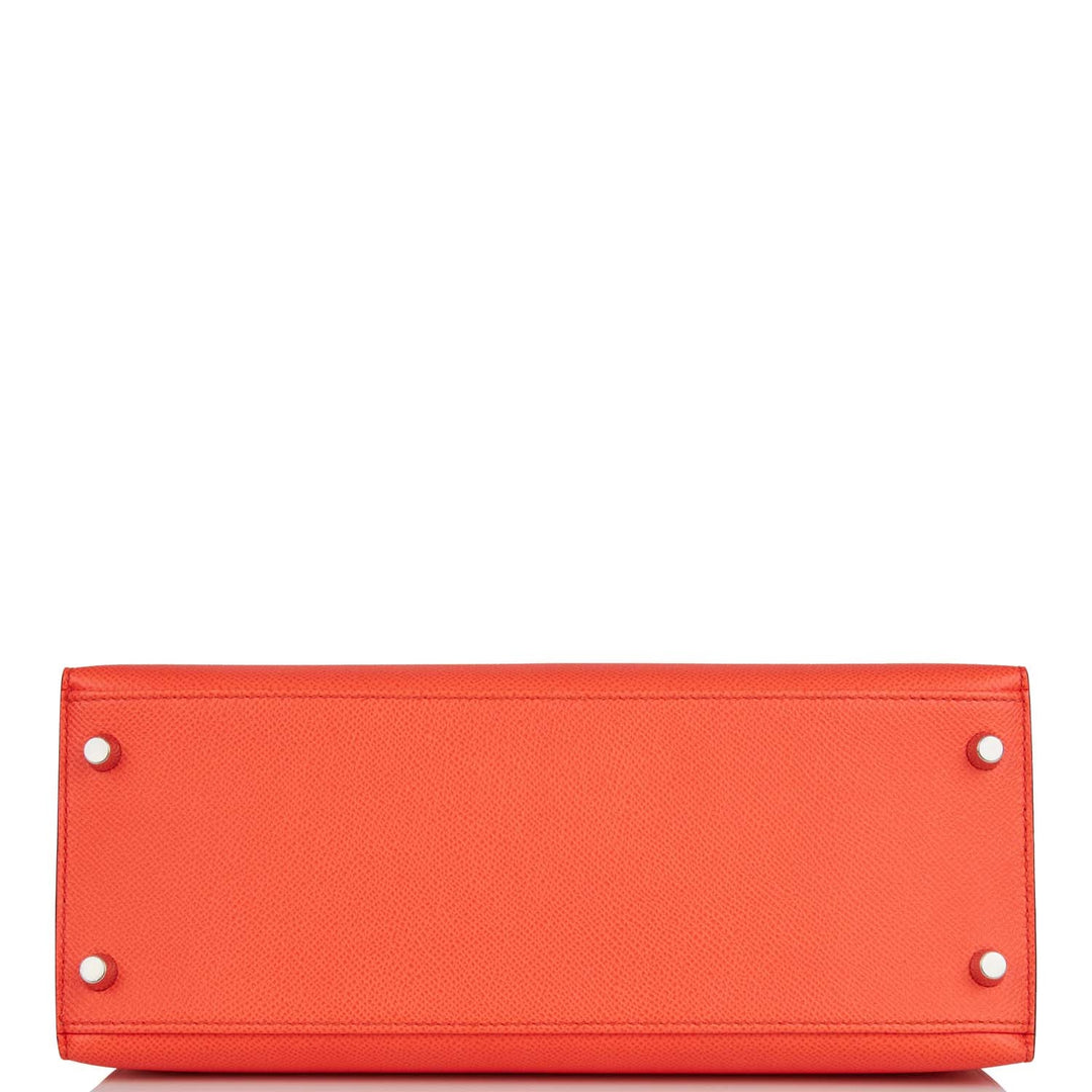 Hermes Kelly 28 Sellier Rose Texas Epsom Palladium Hardware