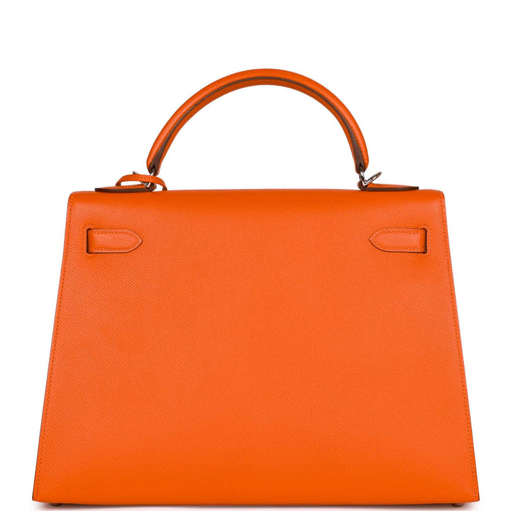 Hermes Kelly 32 Sellier Feu Epsom Palladium Hardware