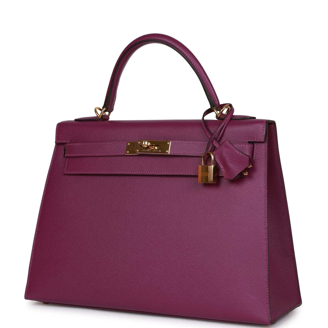Top quality Hermes Kelly Sellier 32 Anemone Epsom Gold Hardware