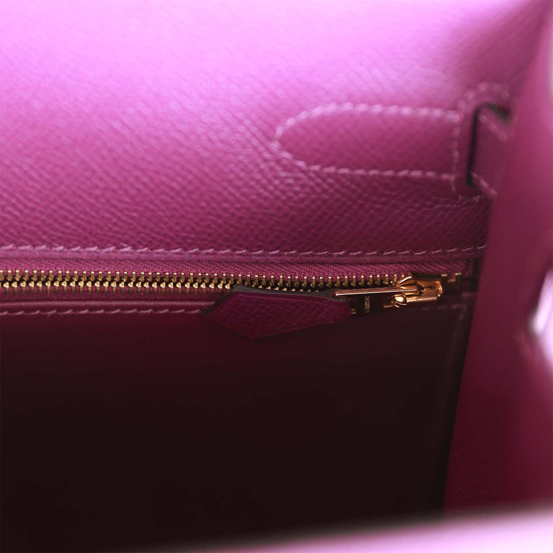 Top quality Hermes Kelly Sellier 32 Anemone Epsom Gold Hardware