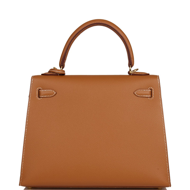 Hermes Kelly 25 Sellier Gold Epsom Gold Hardware