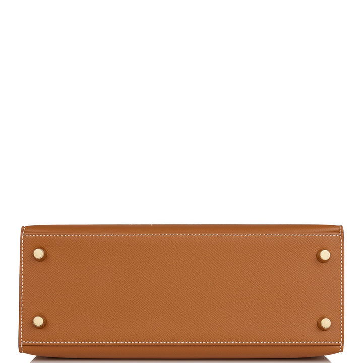 Hermes Kelly 25 Sellier Gold Epsom Gold Hardware