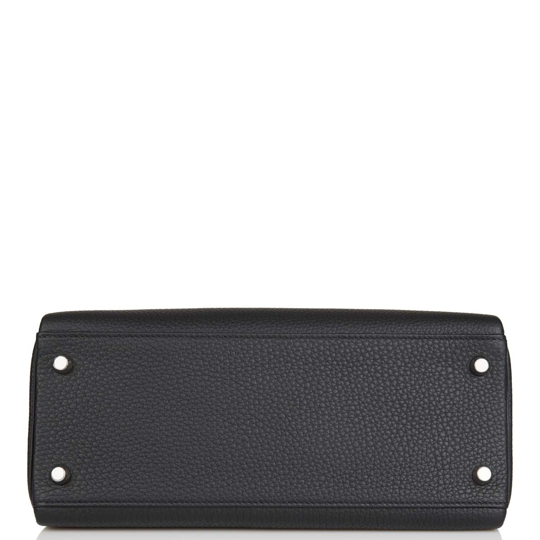 Hermes Kelly 28 Retourne Black Togo Palladium Hardware